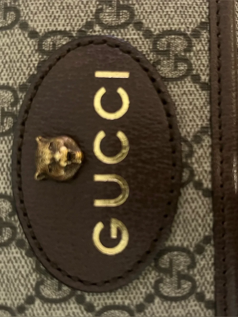 Gucci Brown GG Supreme Canvas Belt Bag with Green-Red Web Strap - Picture 2 of 10